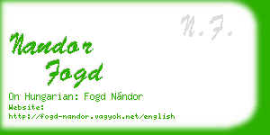 nandor fogd business card