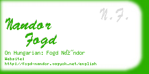 nandor fogd business card